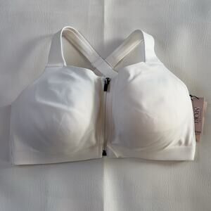 Victoria's Secret White Lines 36 DD Knockout Front Close Sport Bra VSX New
